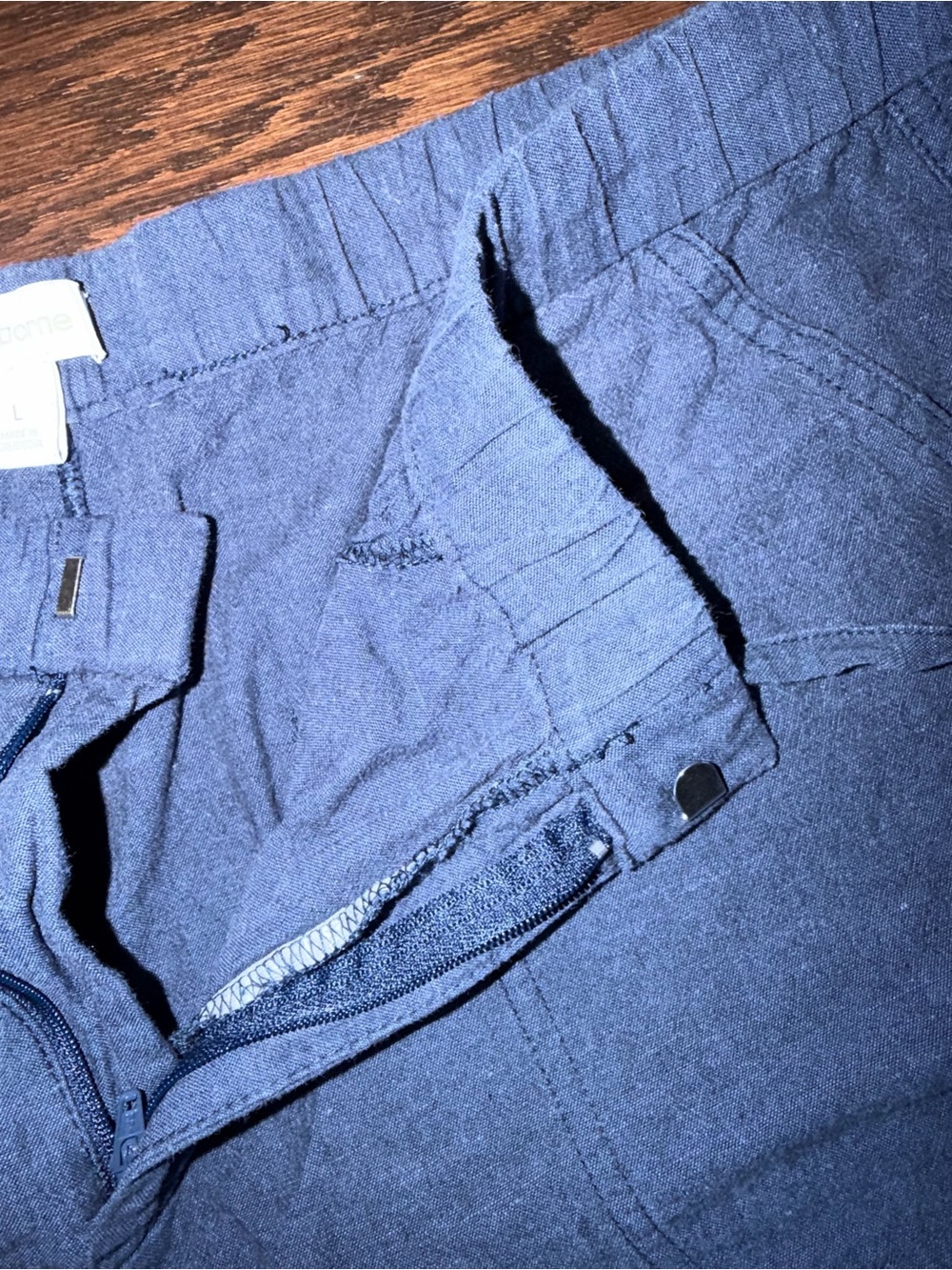 Liz Claiborne Women’s Navy Linen Pants, Size L - Picture 3 of 6
